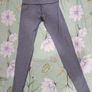 Lululemon Athletica Striped Leggings - Black and Gray